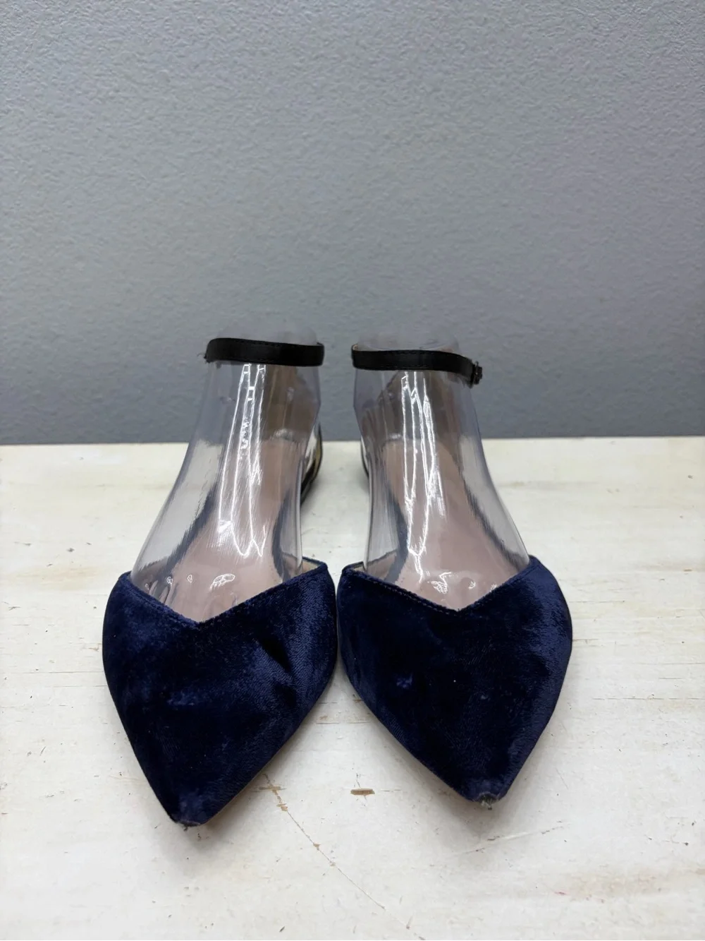 J. Crew Blue Velvet Pointed Toe Flats Size 9